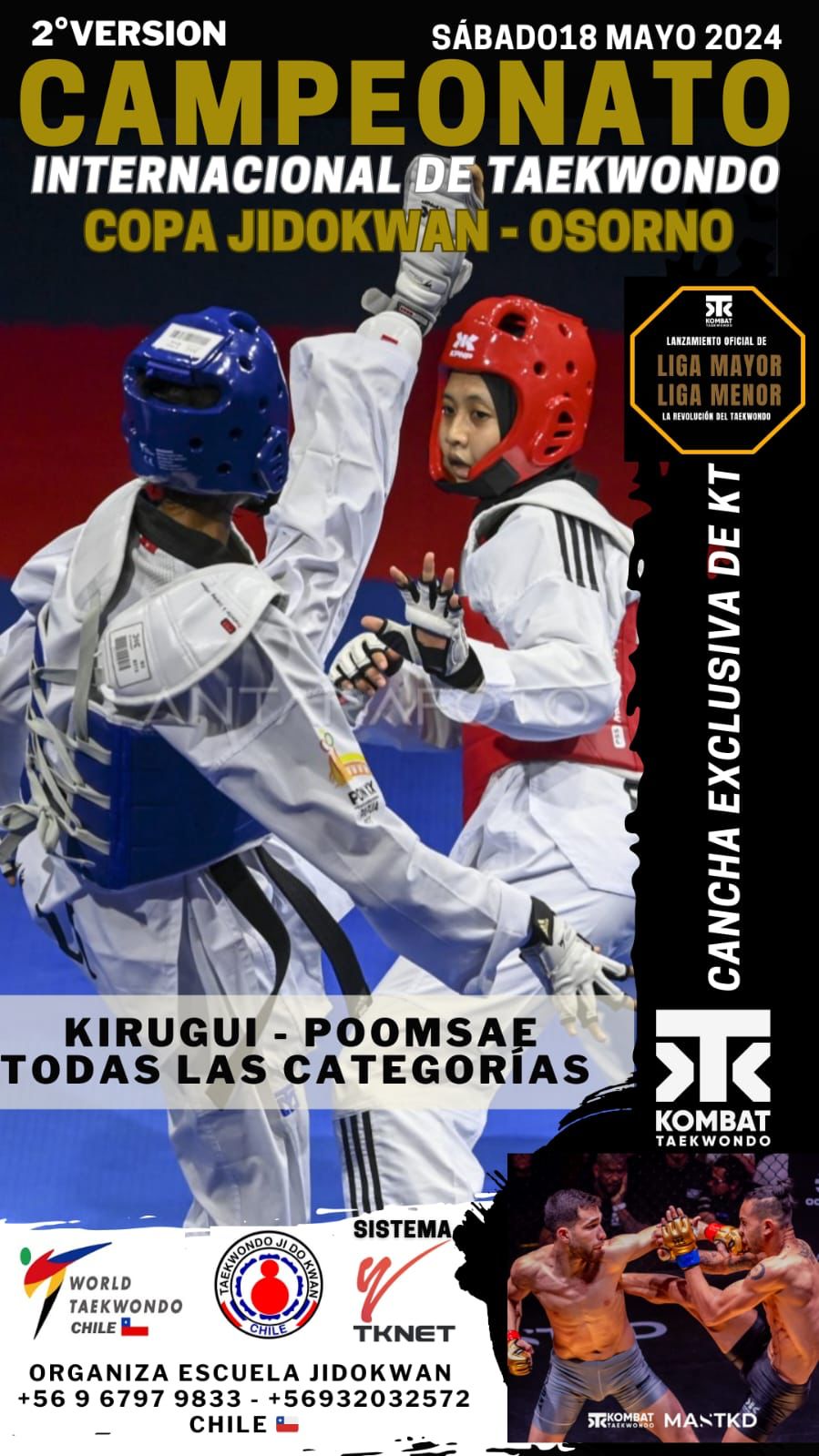 Kombat Taekwondo Major and Minor League Championships Osorno, Chile