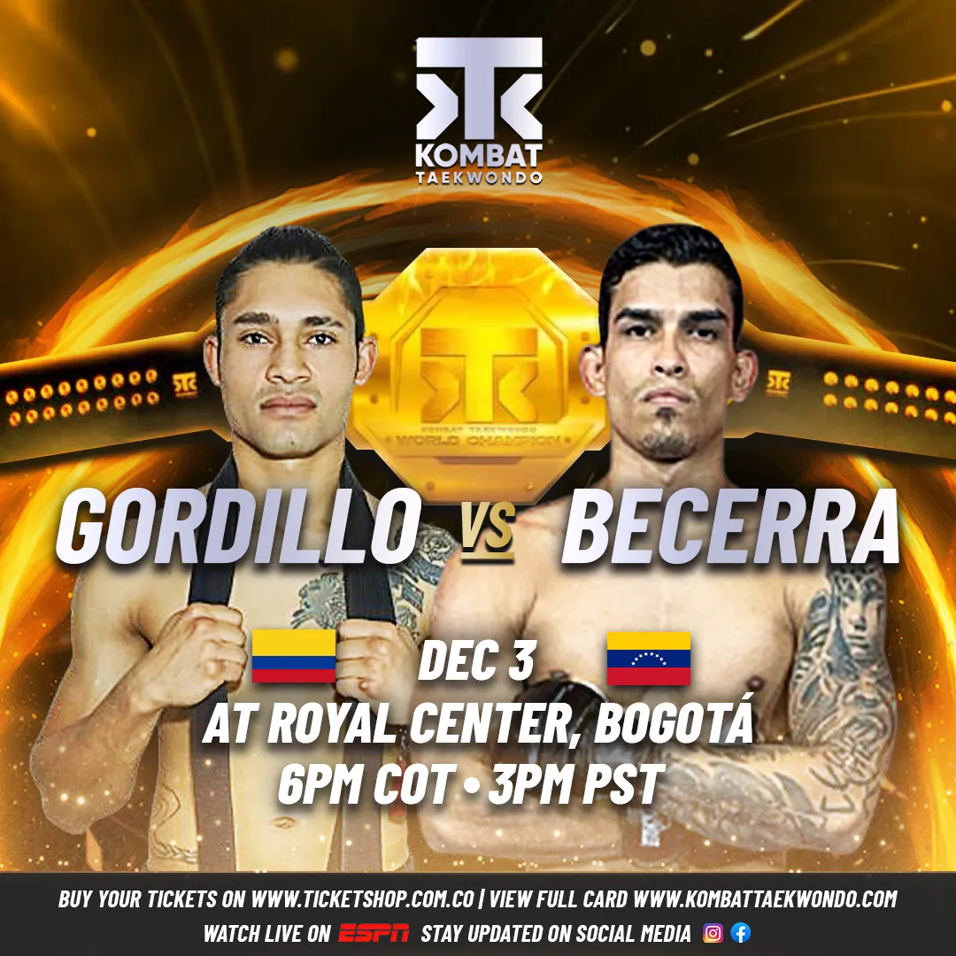 Alejandro Gordillo sustituirá a Hadi Zreik en Kombat Taekwondo